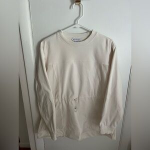 Athleta Womens Athleisure Cream Long Sweatshirt Pullover/Wind Breaker